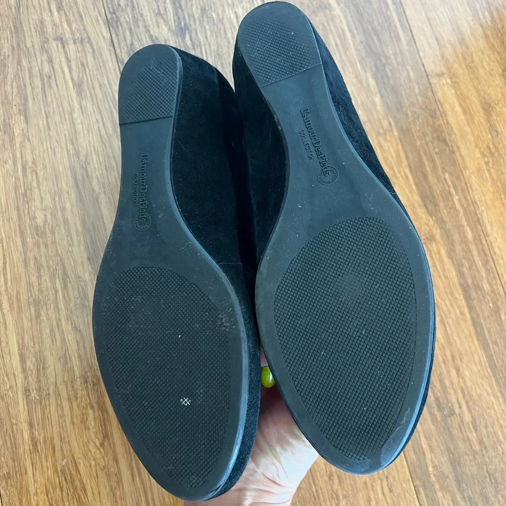 L’Amour Des Pieds Benham Black Suede Wedge Shoe 8.5